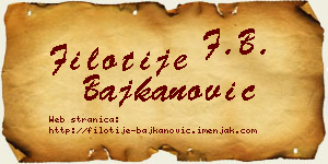 Filotije Bajkanović vizit kartica